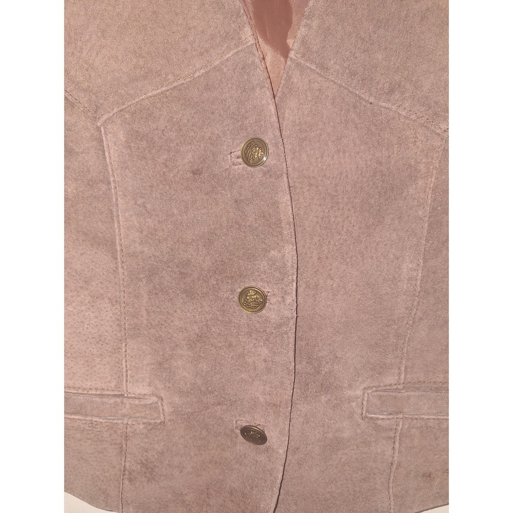 Sostanza Vintage Brown Genuine Suede Leather Vest Western‎ Boho Coachella M/L - Picture 4 of 7